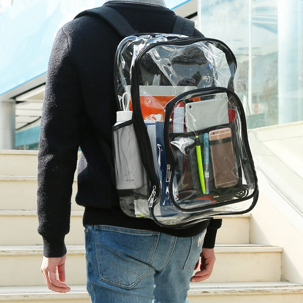Large Transparent School Bag Clear Waterproof Backpack for Students