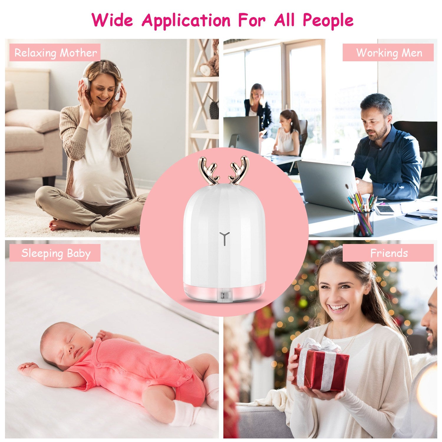 Premium Cool Mist Humidifier Ultrasonic Diffuser LED Light