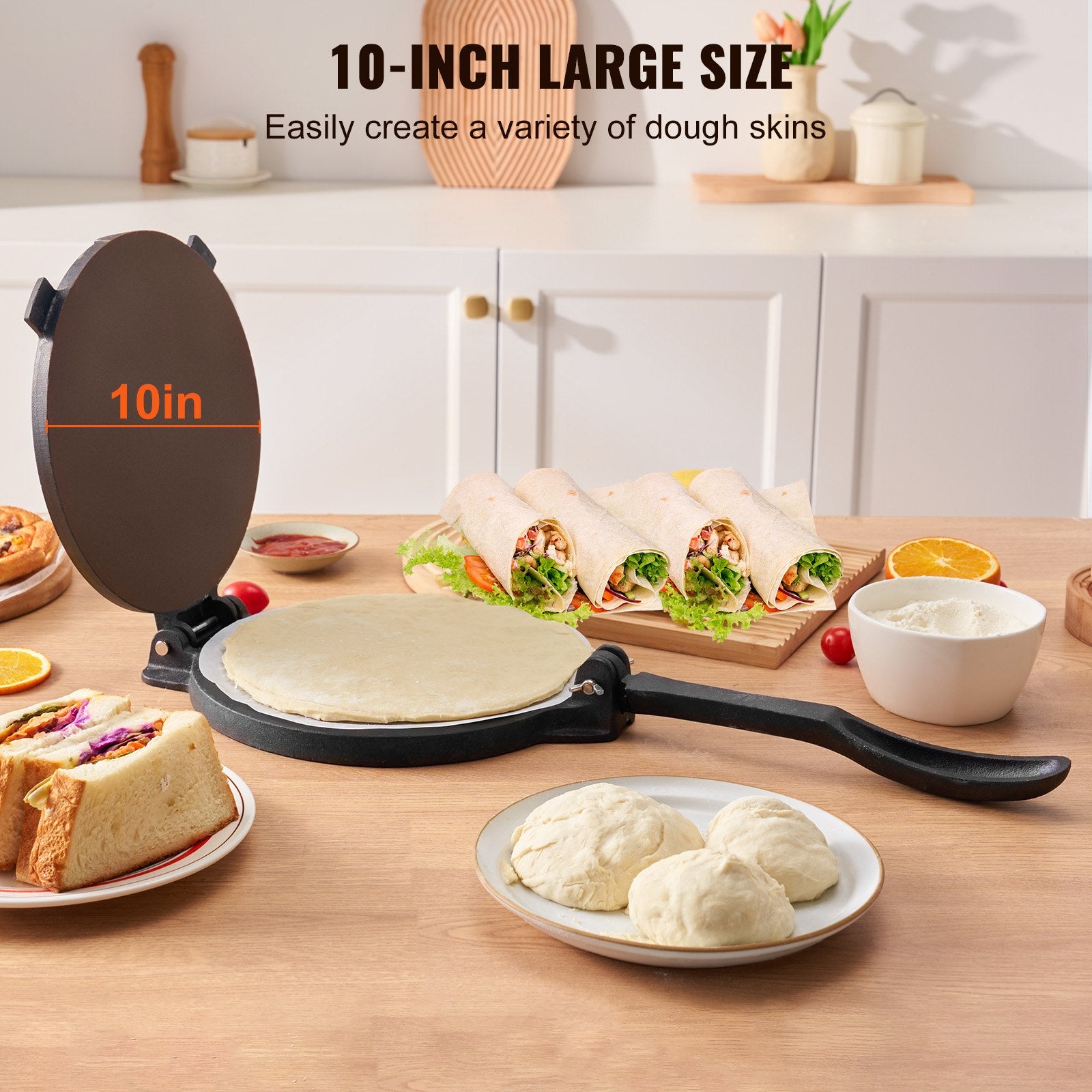 Cast Iron Tortilla Press Heavy Duty Roti Maker