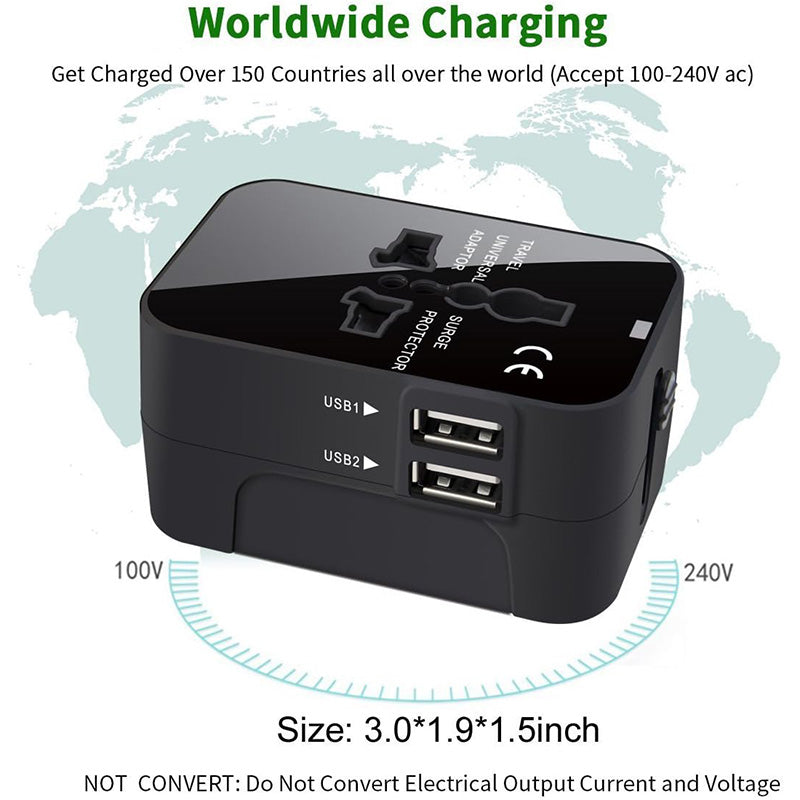 Universal Travel Adapter Worldwide All in One Wall Charger Plug