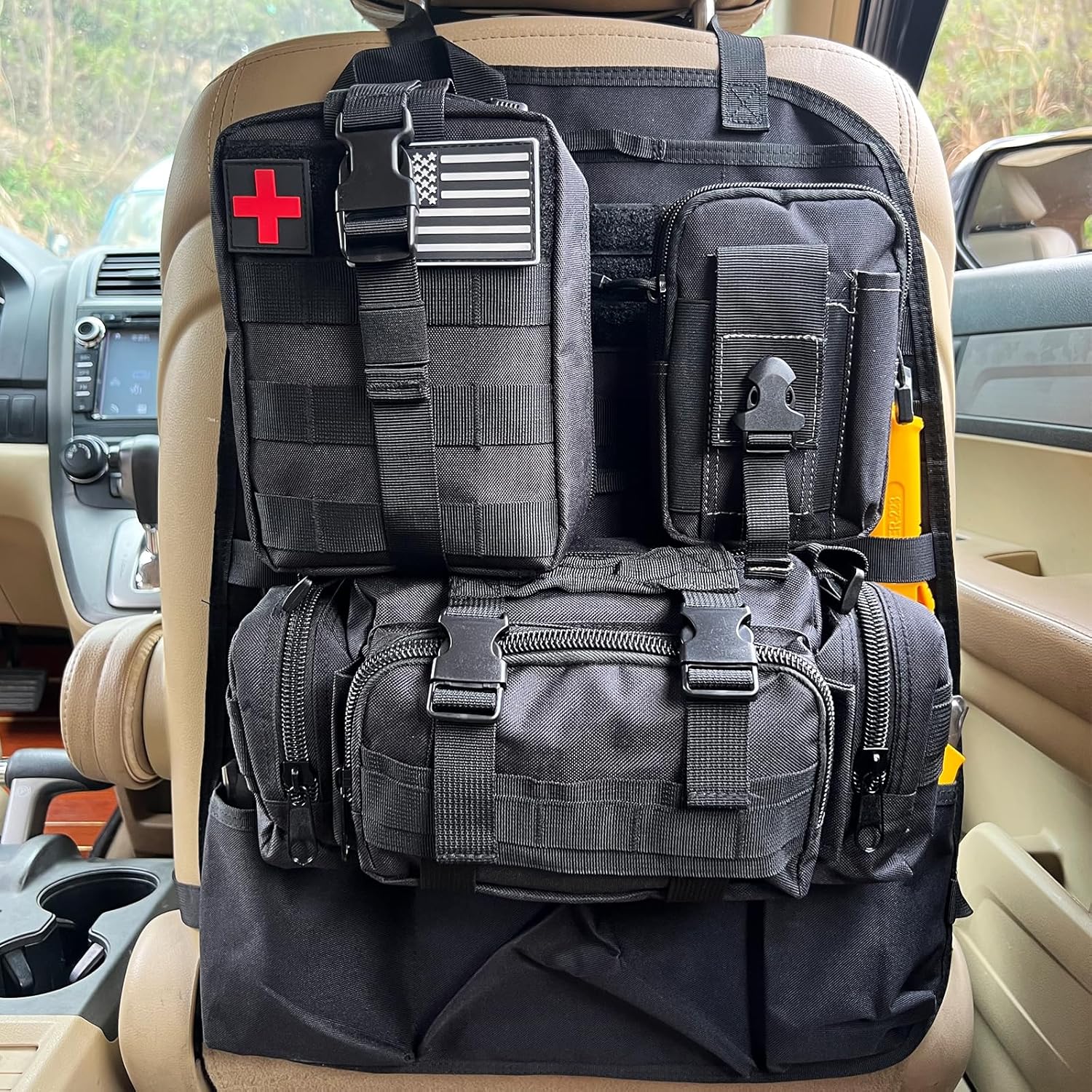 Car Back Seat Organizer with Detachable Pouches Storage Set