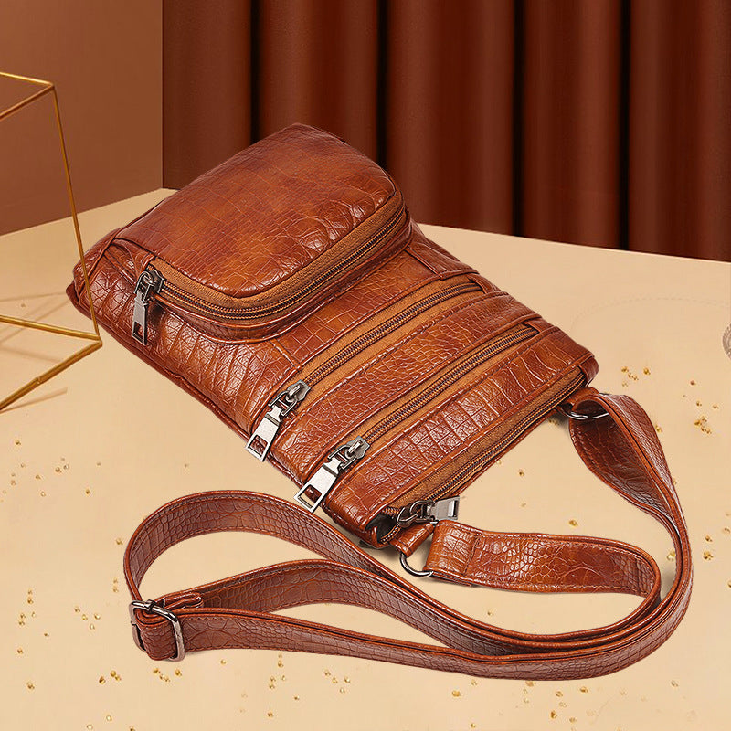 Women Retro Soft Leather Shoulder Messenger Bag for Daily Casual Use