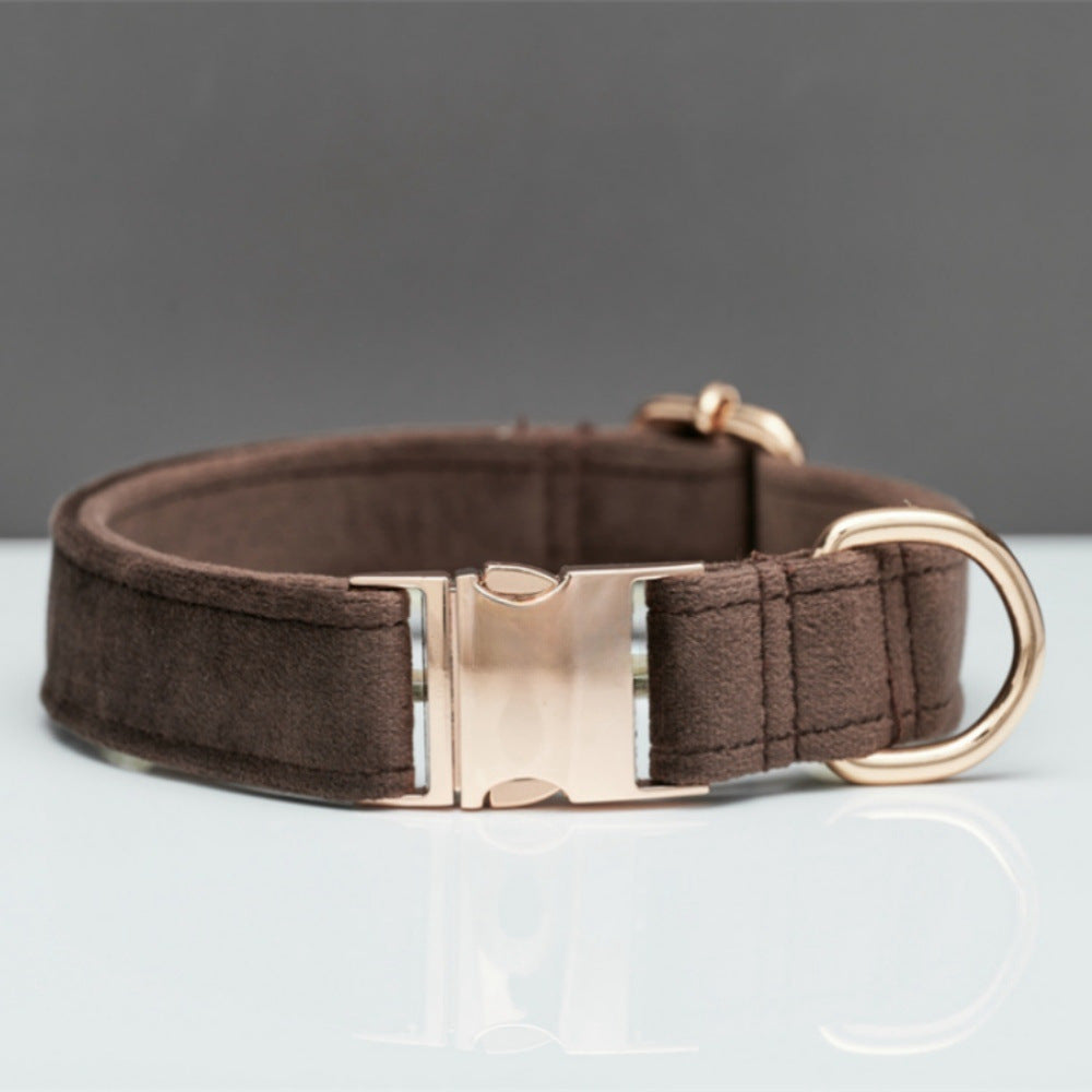 Luxury Velvet Dog Collar and Leash Set Personalized Bow Design