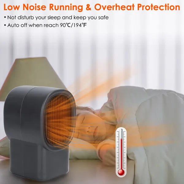 400W Portable Electric Space Heater Mini Desktop Fan