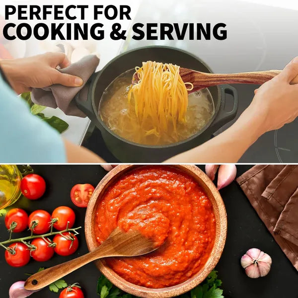 6-Piece Teak Wooden Cooking Spoon Set