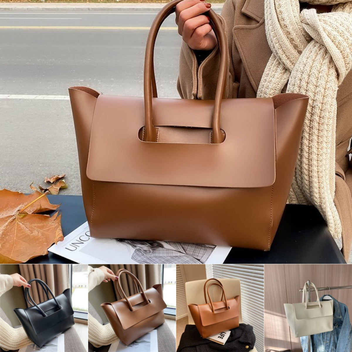 Fashion Women Large Capacity Shoulder Bag Retro Simple Tote Handbag