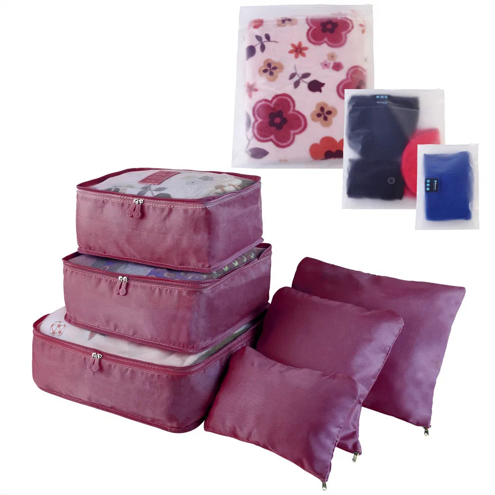 9Pcs Travel Packing Cubes Clothes Storage Organizer Set Bags
