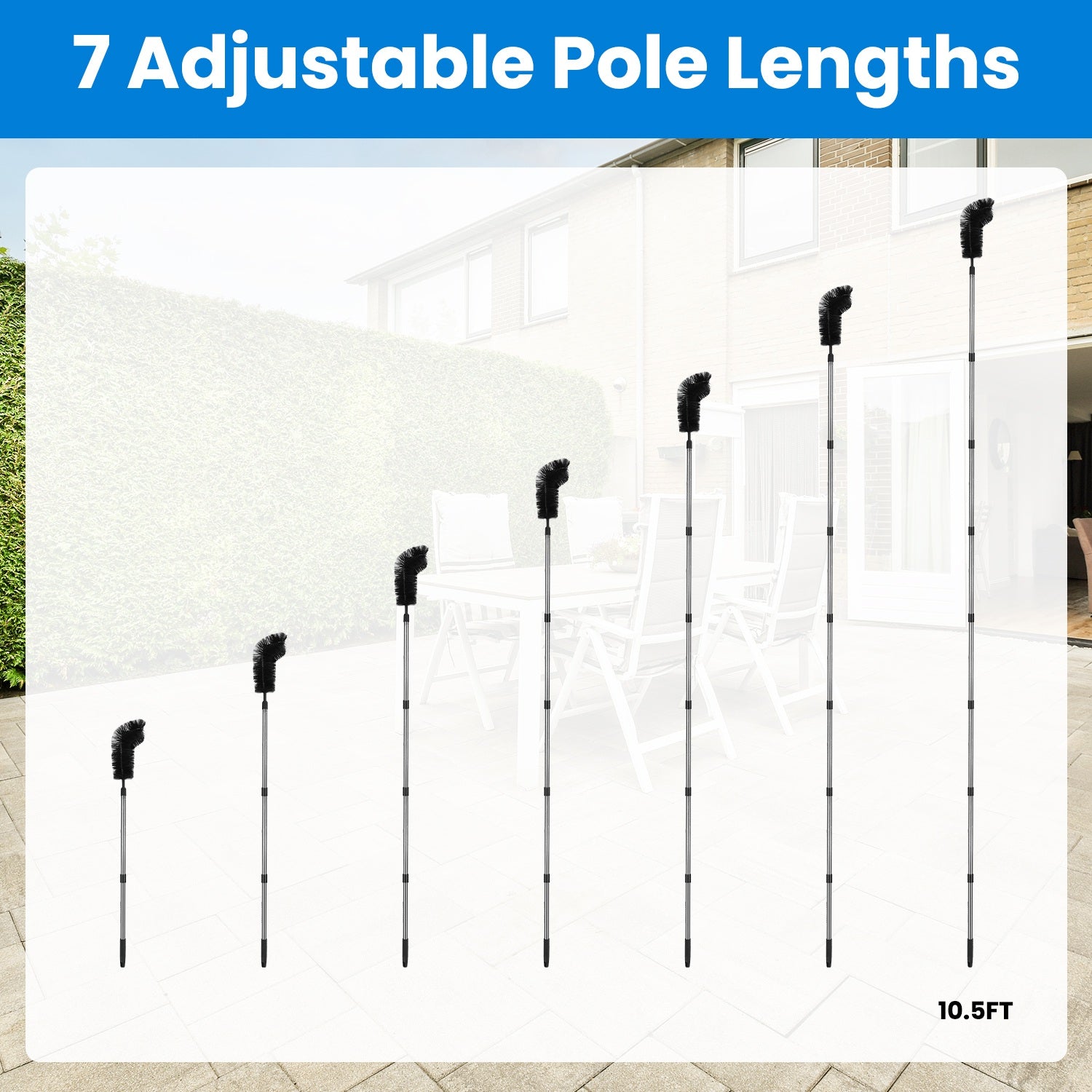 Powerful Gutter Cleaning Tool Extendable Brush Telescopic Pole
