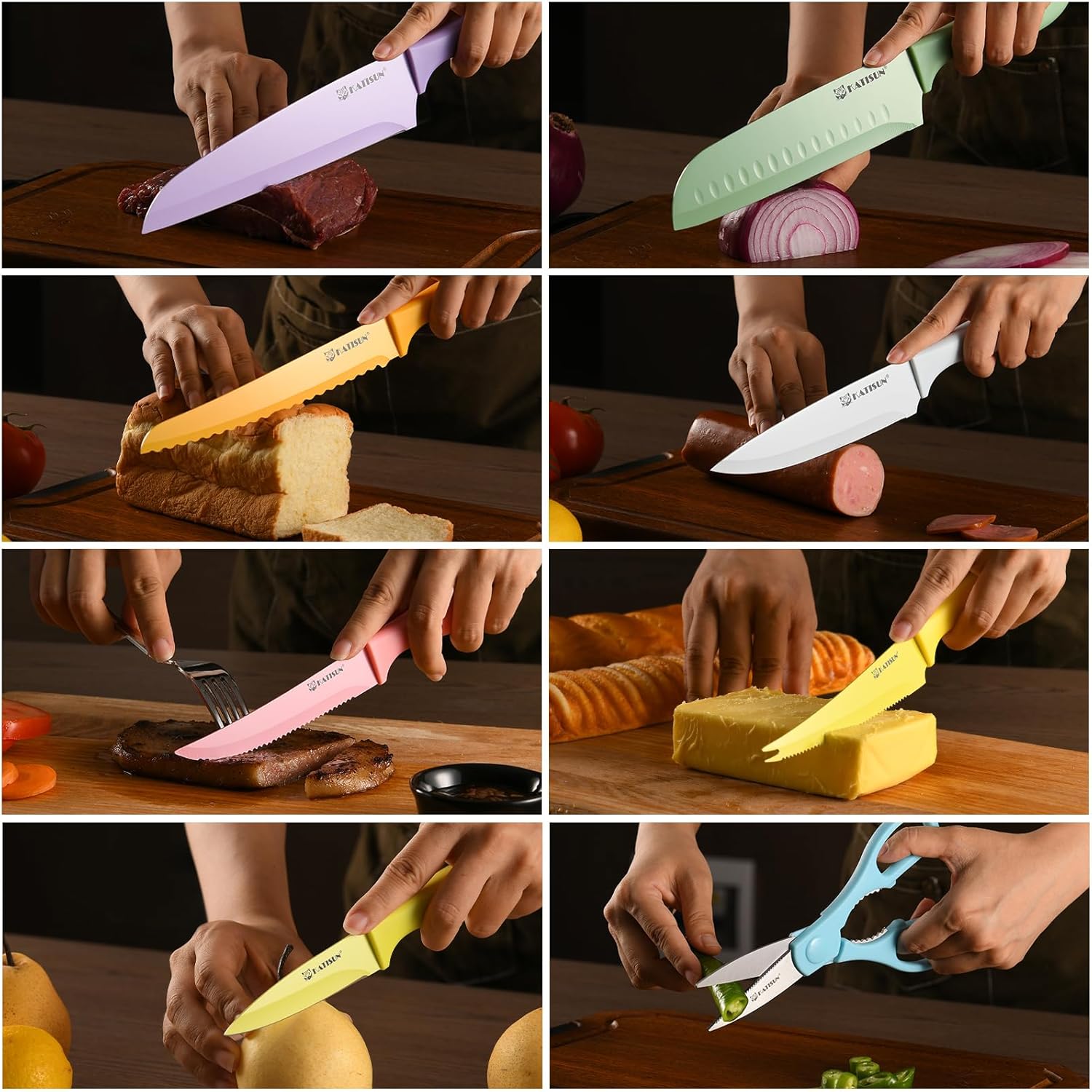 Complete 30 Piece Kitchen Knife Set with Cutting Board