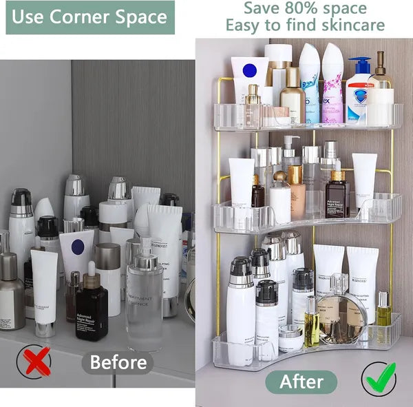 3 Tier Corner Bathroom Countertop Organizer Storage Rack