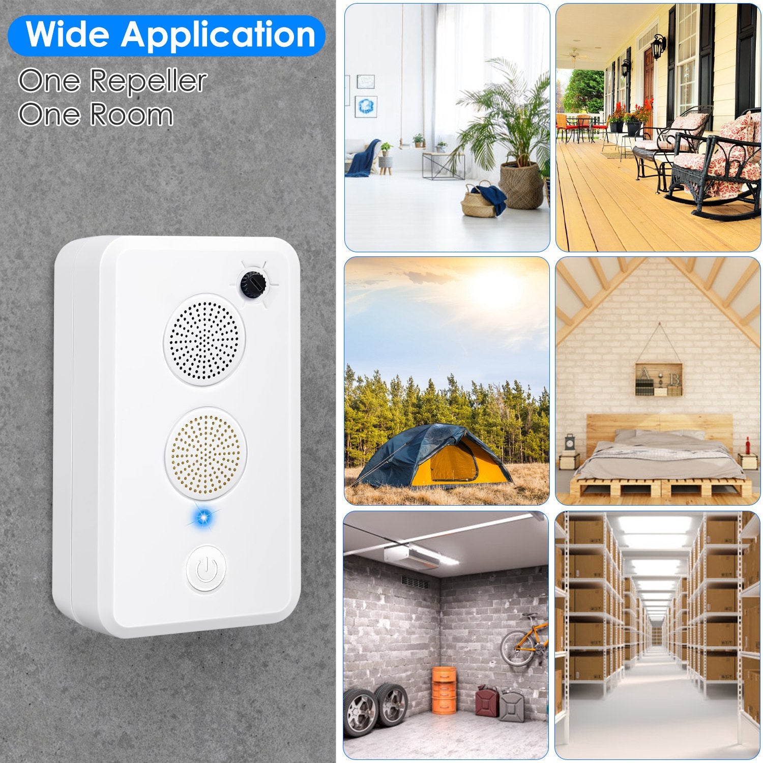 Ultrasonic Pest Repeller with Adjustable Frequency for Indoor and Outdoor Use
