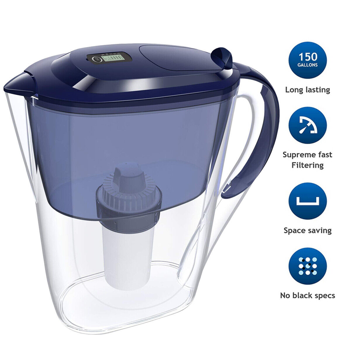10 Cup Water Filter Jug With Electronic Indicator Cartridge