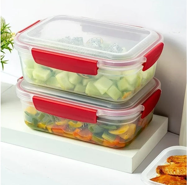 5 Pack Airtight Food Storage Containers with Snap Lock Lids