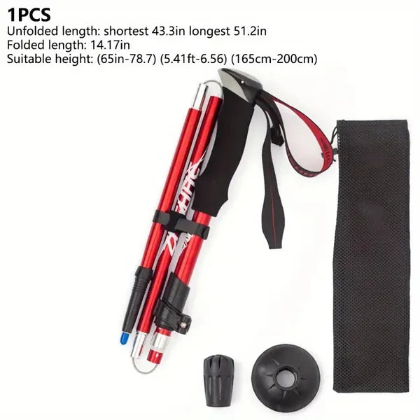 Lightweight Folding Trekking Cane with EVA Grip & Durable Lock