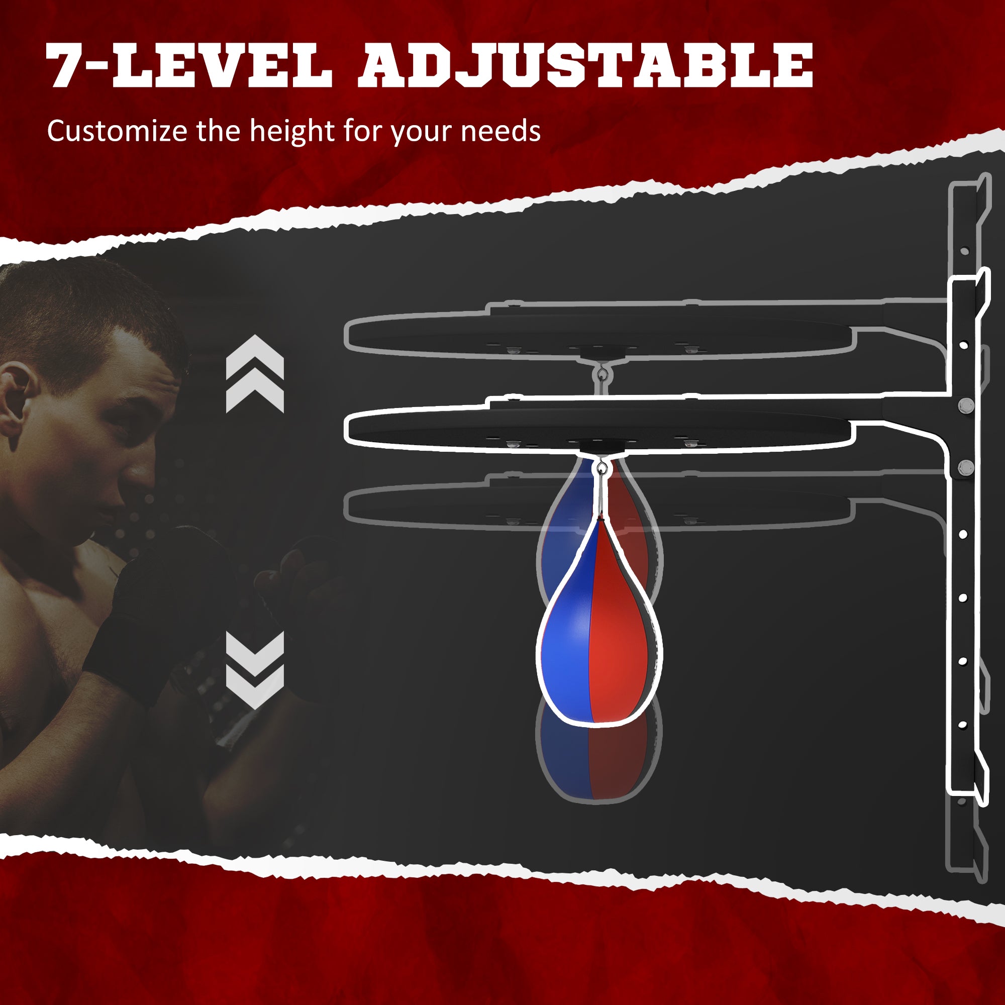 Wall Mounted Speed Bag Platform with Adjustable Height Training Kit