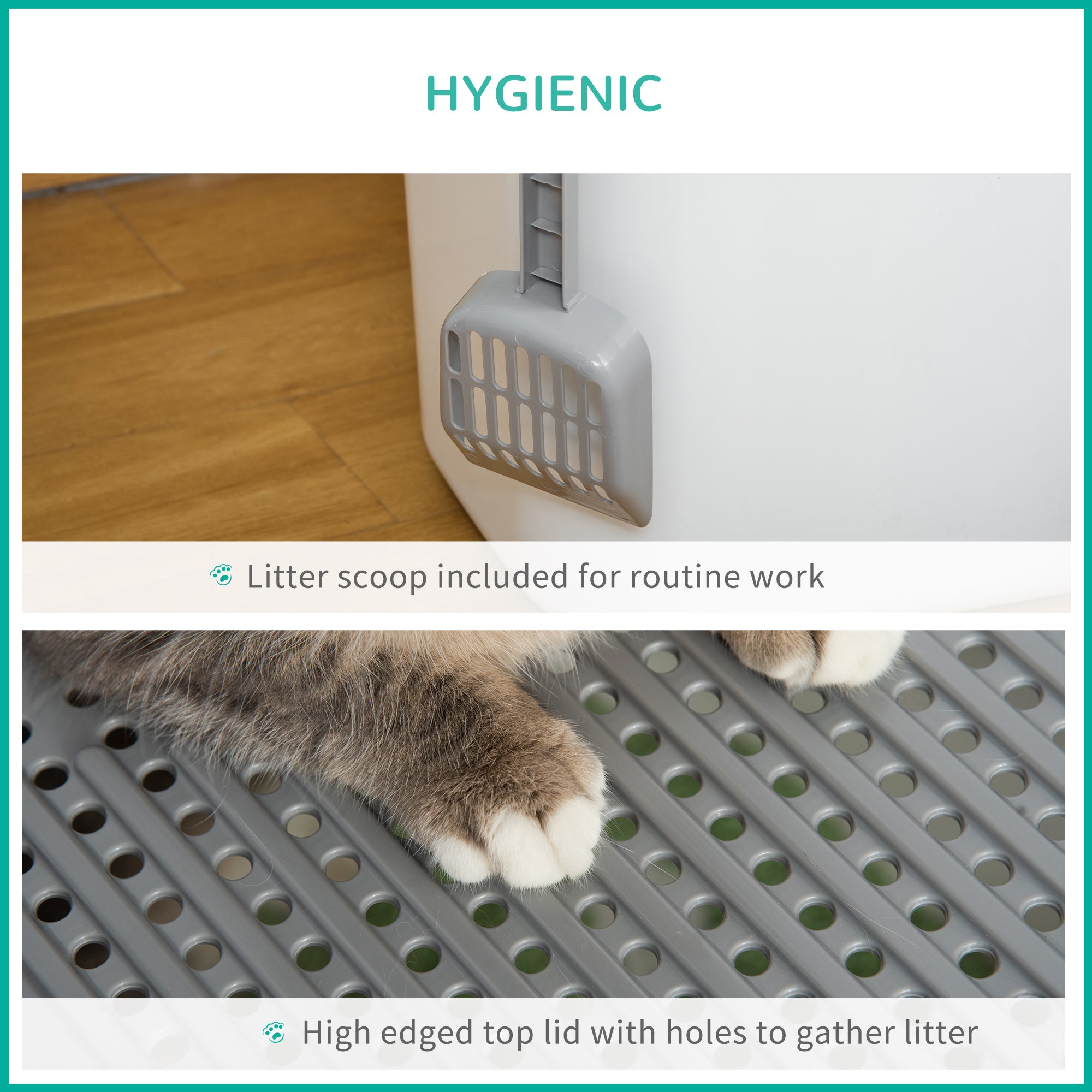 Premium Covered Cat Litter Box with Top Exit and Odor Control