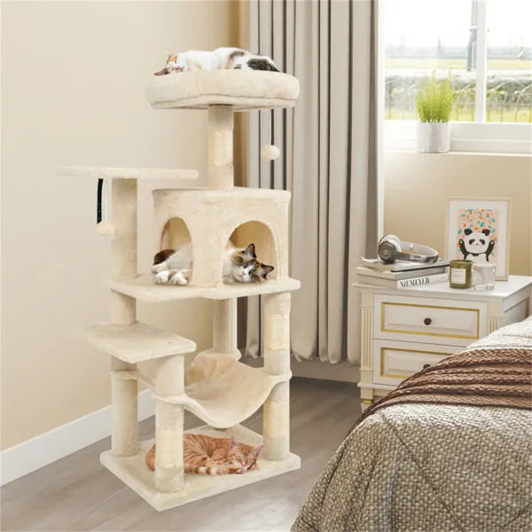 Premium Multi Level Cat Tree with Condo Hammock and Top Perch