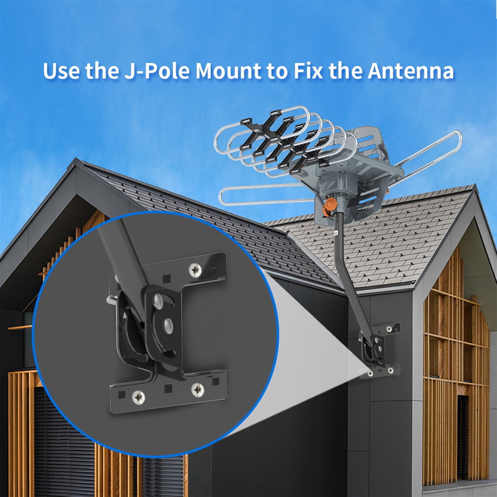 Outdoor TV Antenna 360 Degree Rotation High Gain Signal