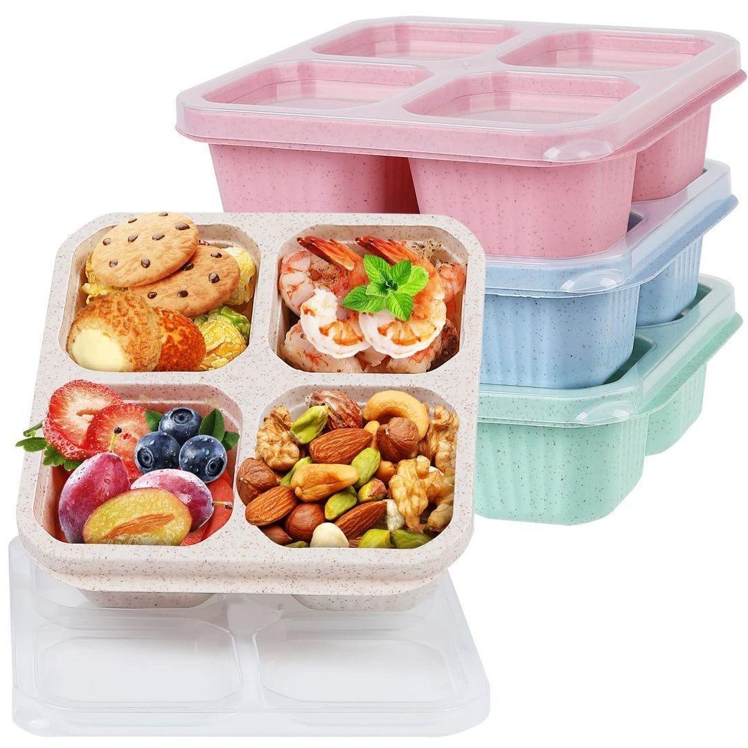 Portable 4 Compartment Eco Lunch Box for Daily Use