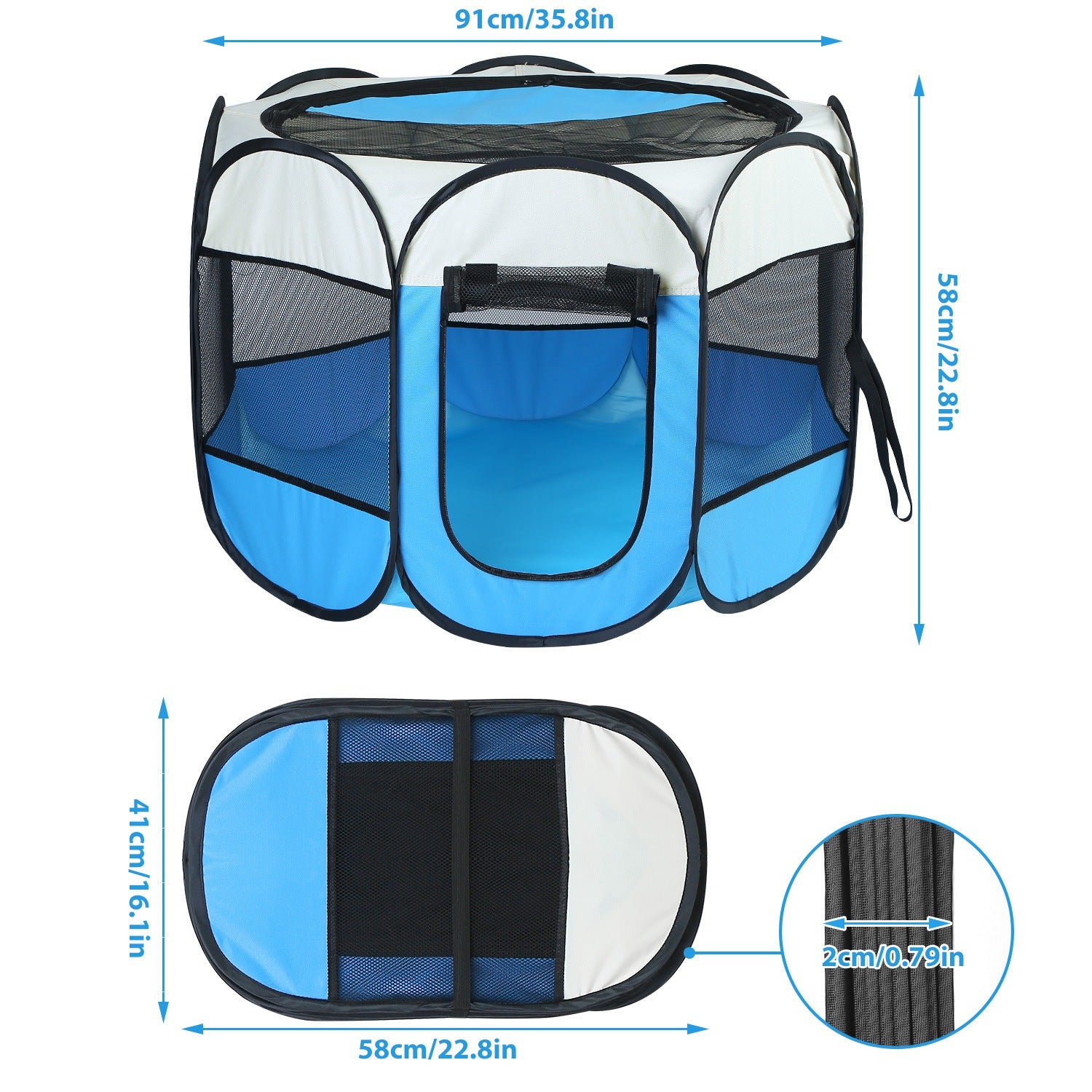 Premium Foldable Pet Tent Playpen Water Resistant Indoor Outdoor