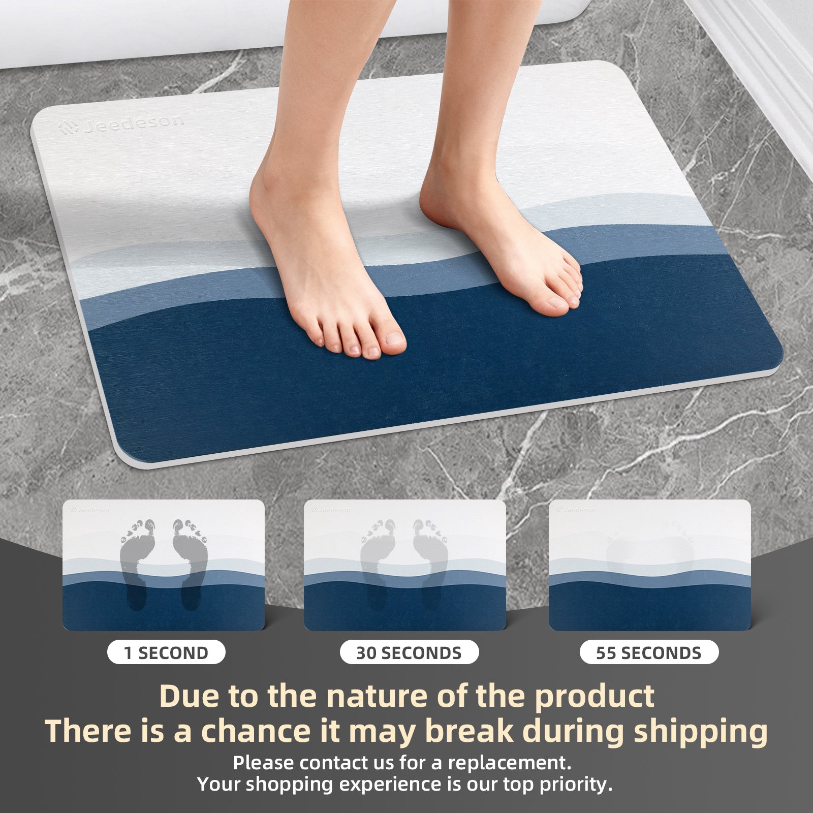 Diatomaceous Earth Bath Mat Quick Dry Non Slip All Season Comfort