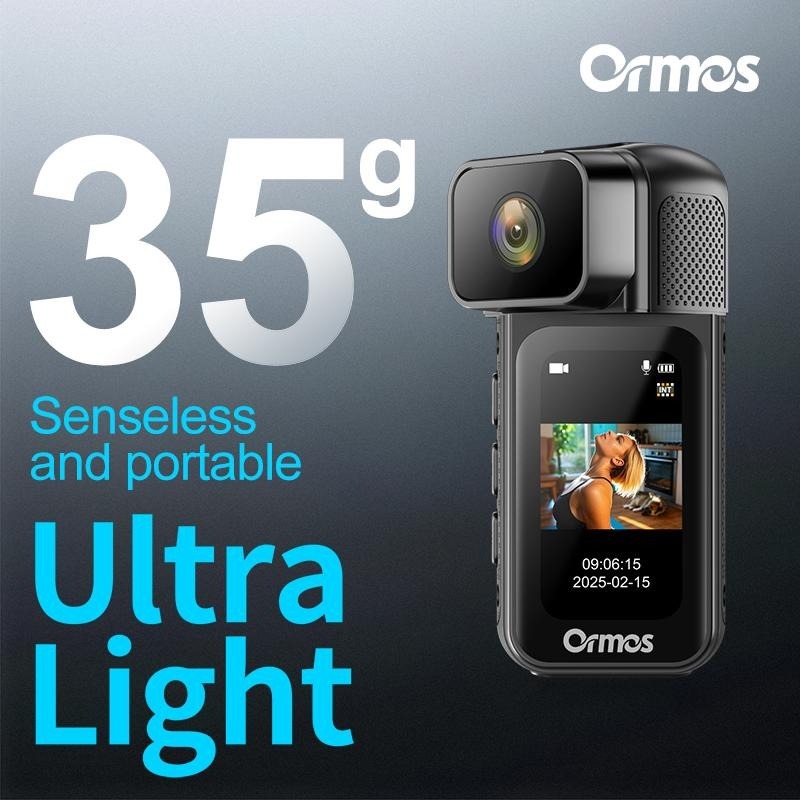Ormos Mini Action Camera 2.7K WiFi Magnetic 180° Rotating Lens