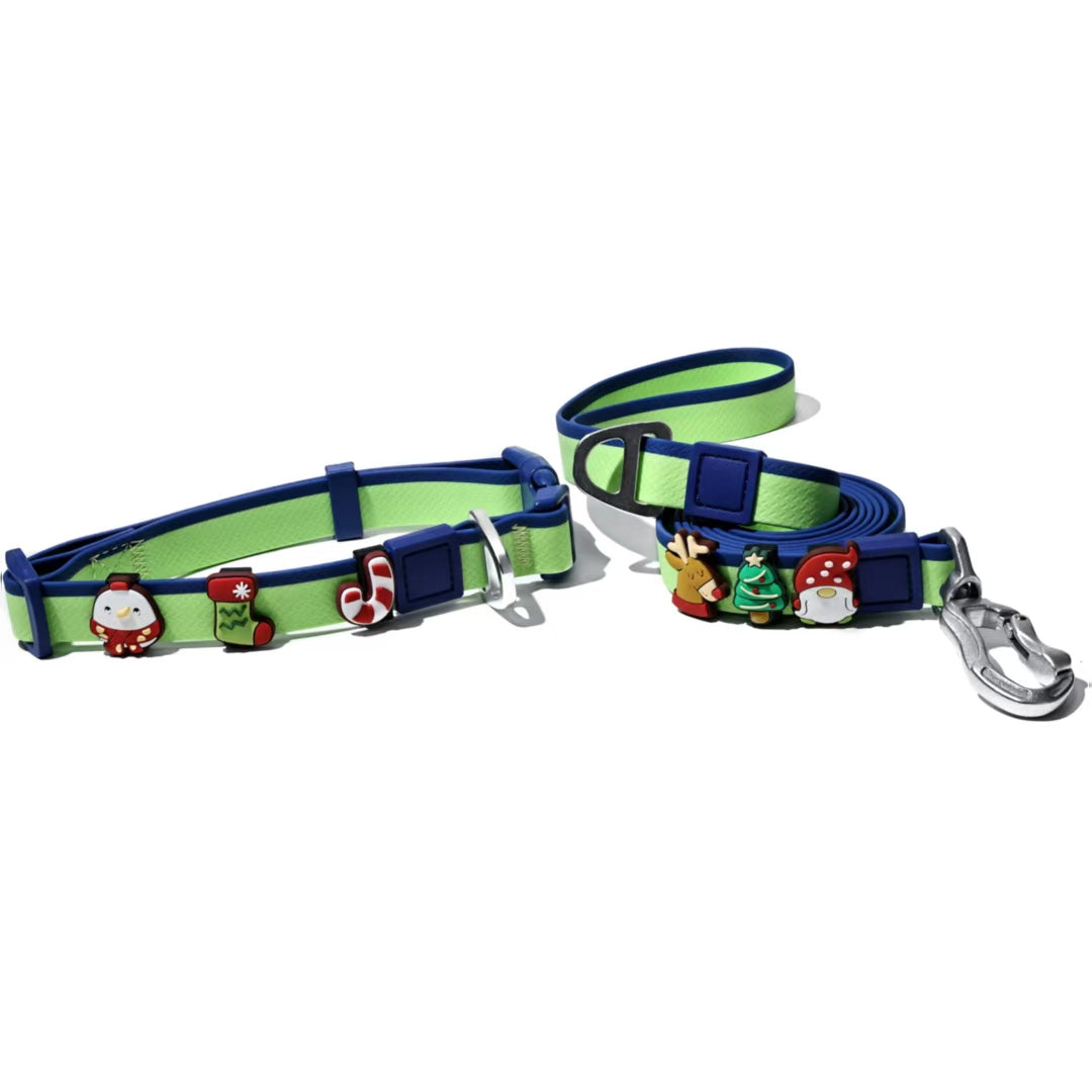 Dual-Color Embossed Pet Leash Set for Stylish Daily Walks