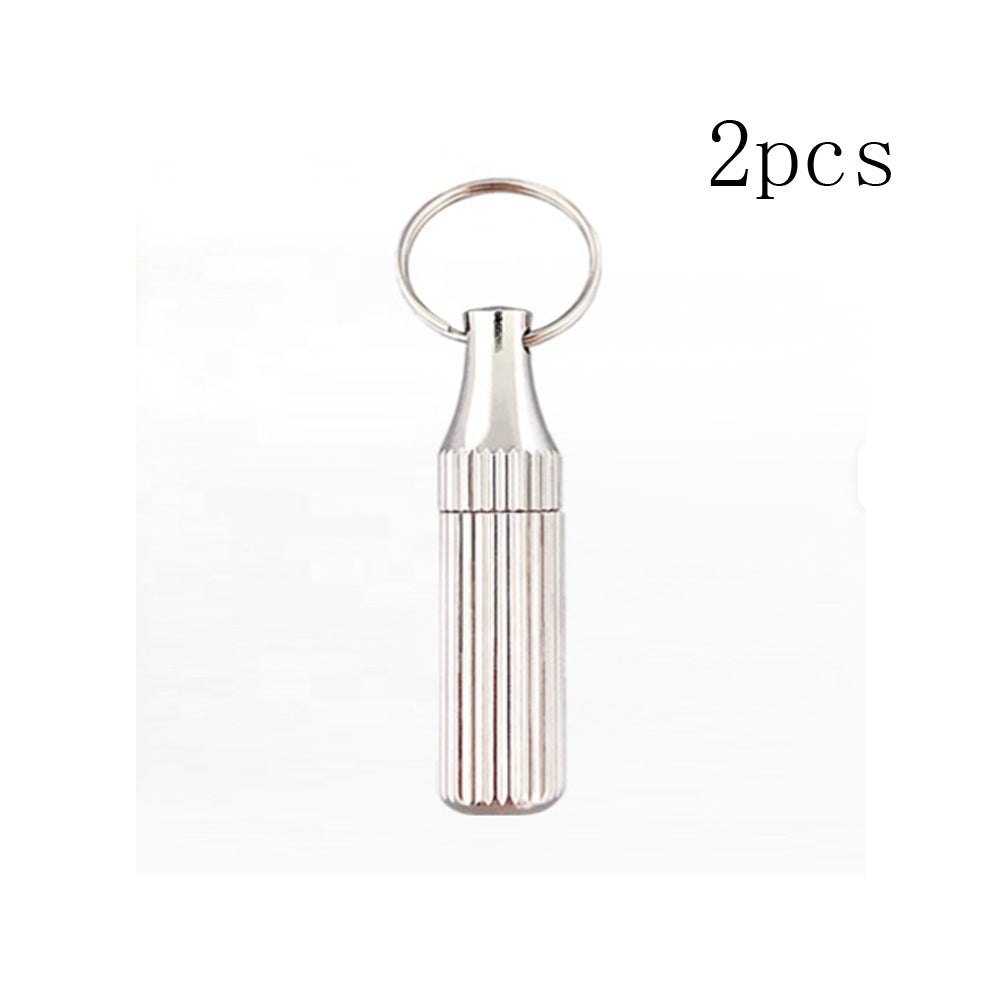 2PCS Stainless Steel Mini Pocket Knife Capsule Keychain Tool Set