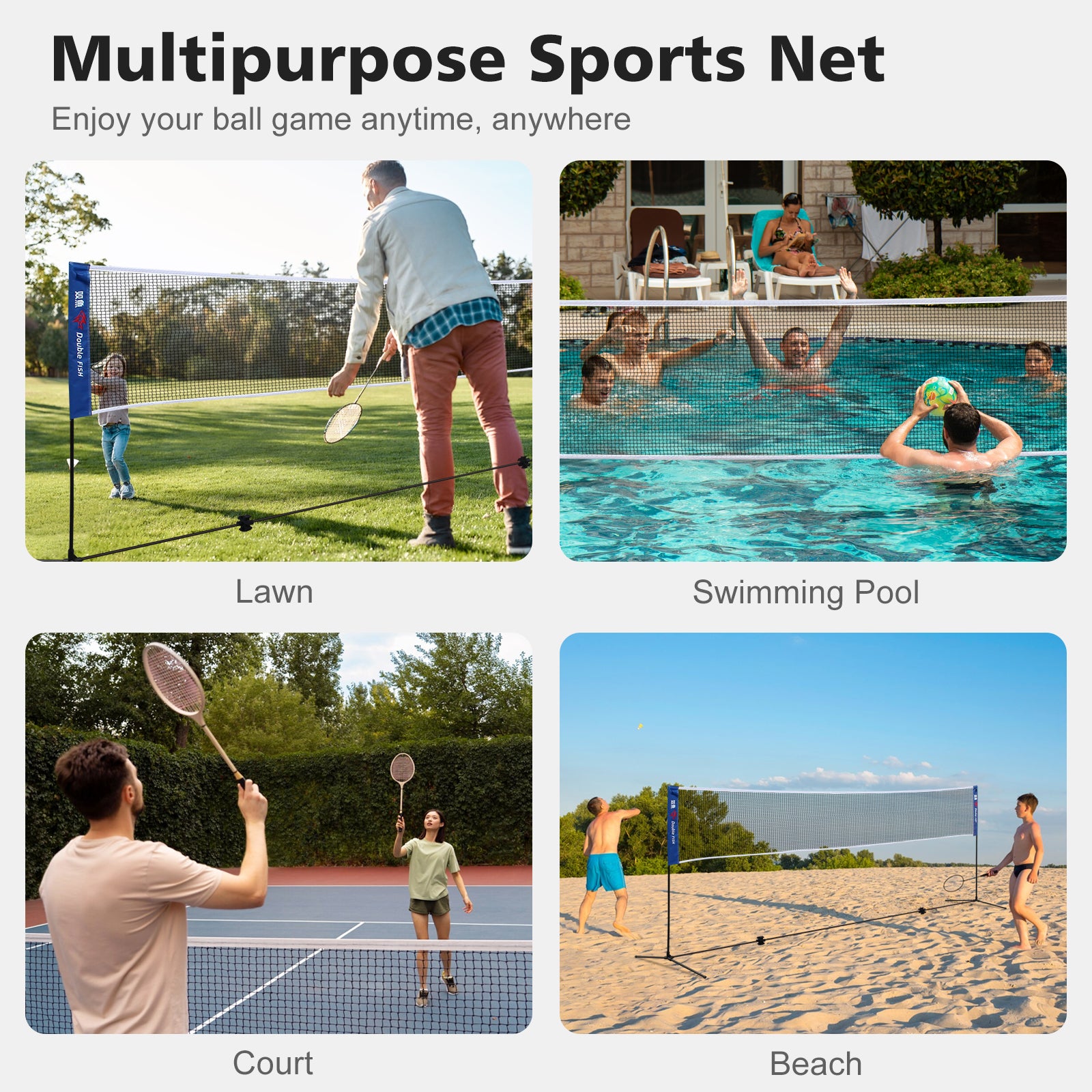 Portable Badminton Net Set Foldable for Indoor Outdoor Training