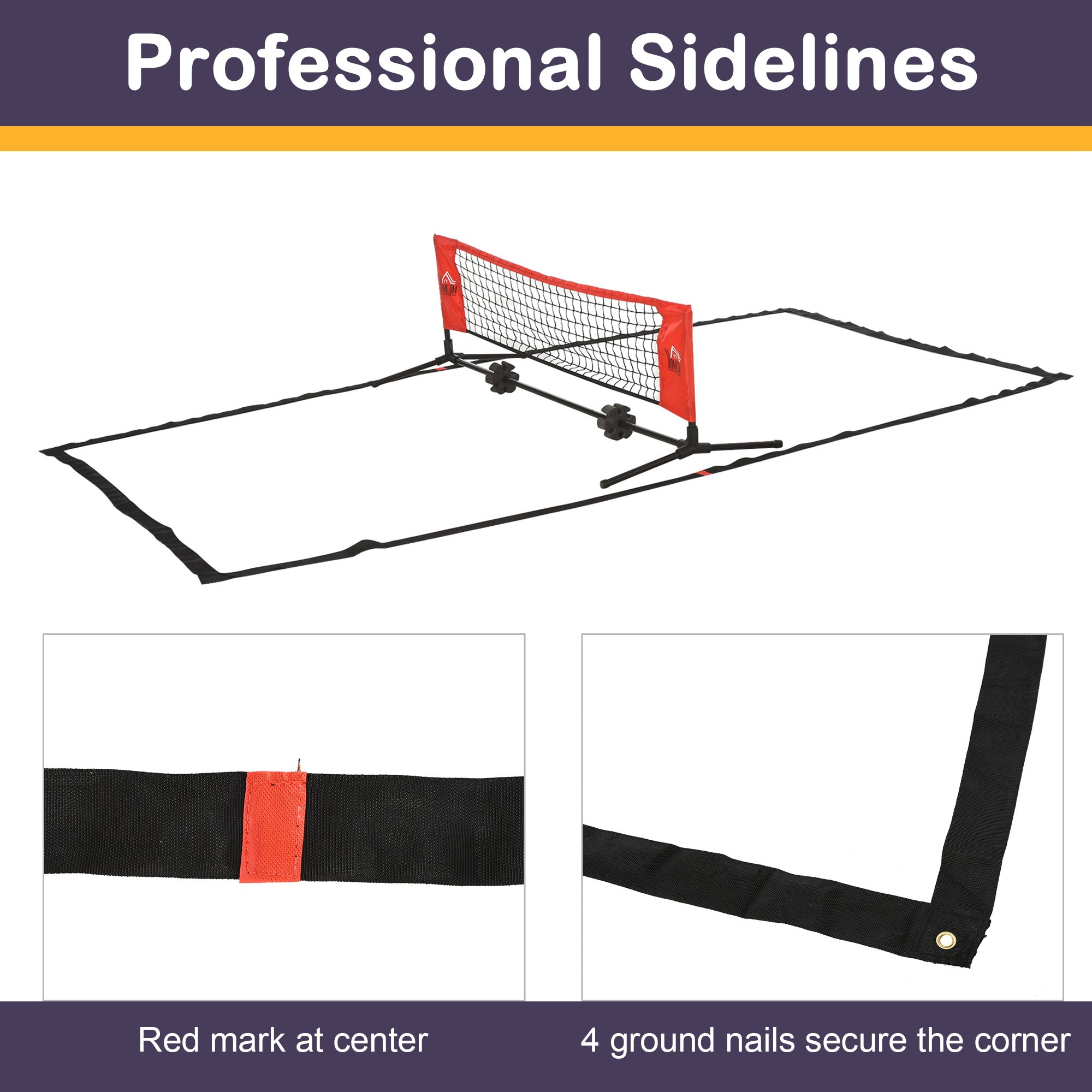 Portable Multi-Sport Net with Sidelines & Quick Setup Design