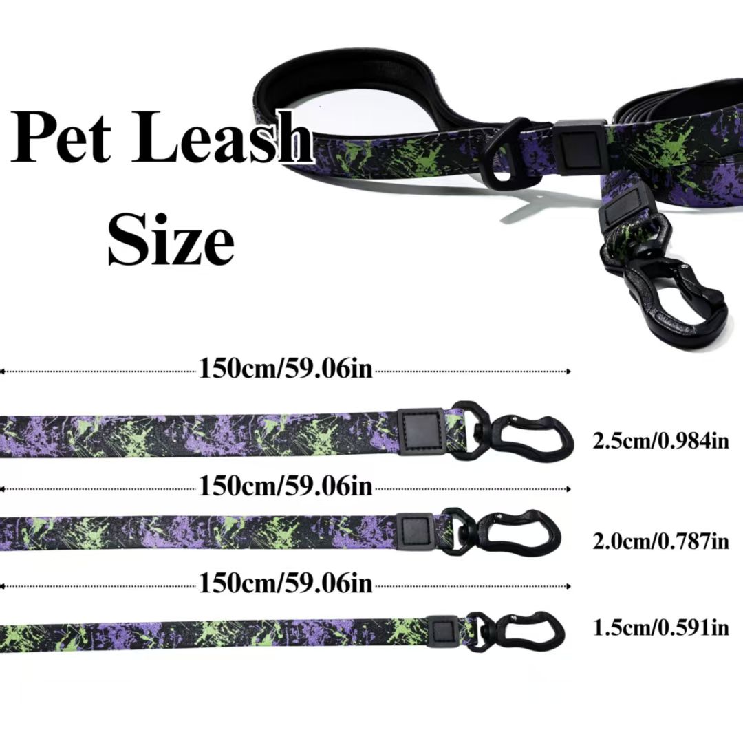 UV Printed Camouflage Embossed Pet Leash Set for Outdoor Use