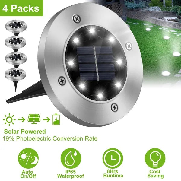 Ultra Bright Solar Ground Lights Waterproof Outdoor Pathway LED