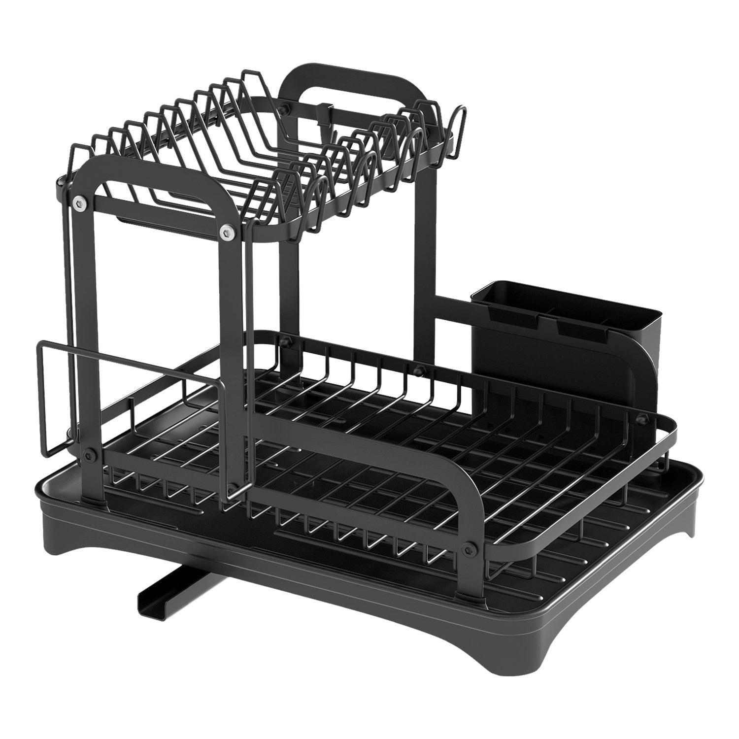 2 Tier Dish Drying Rack with Drainage Tray