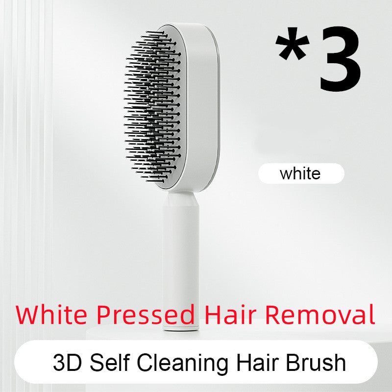 Self Cleaning Hair Brush with Scalp Massage & Detangling