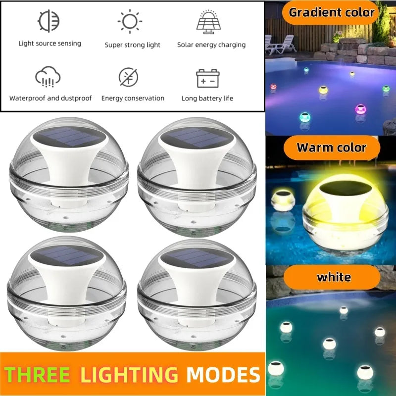 Solar Floating Pool Lights – 6PCS Waterproof Color LED Globes