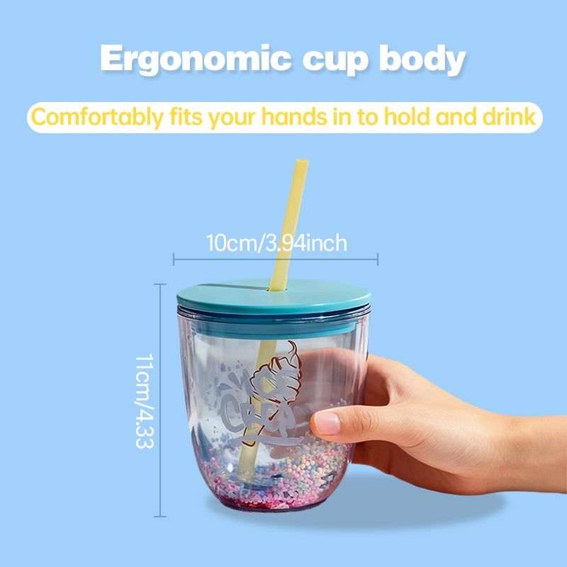 350ml Sparkling Drinking Bottle Blue Stylish Water Bottle