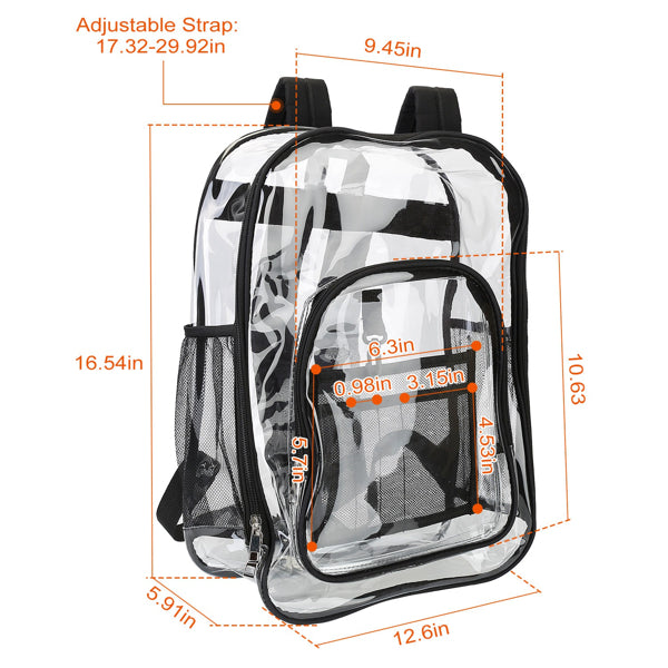 Large Transparent School Bag Clear Waterproof Backpack for Students