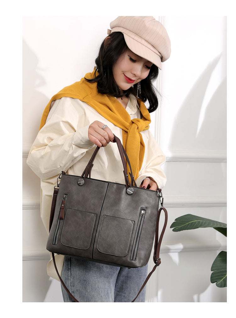 Retro Large Capacity Handbags Simple Womens Crossbody Shoulder Bags