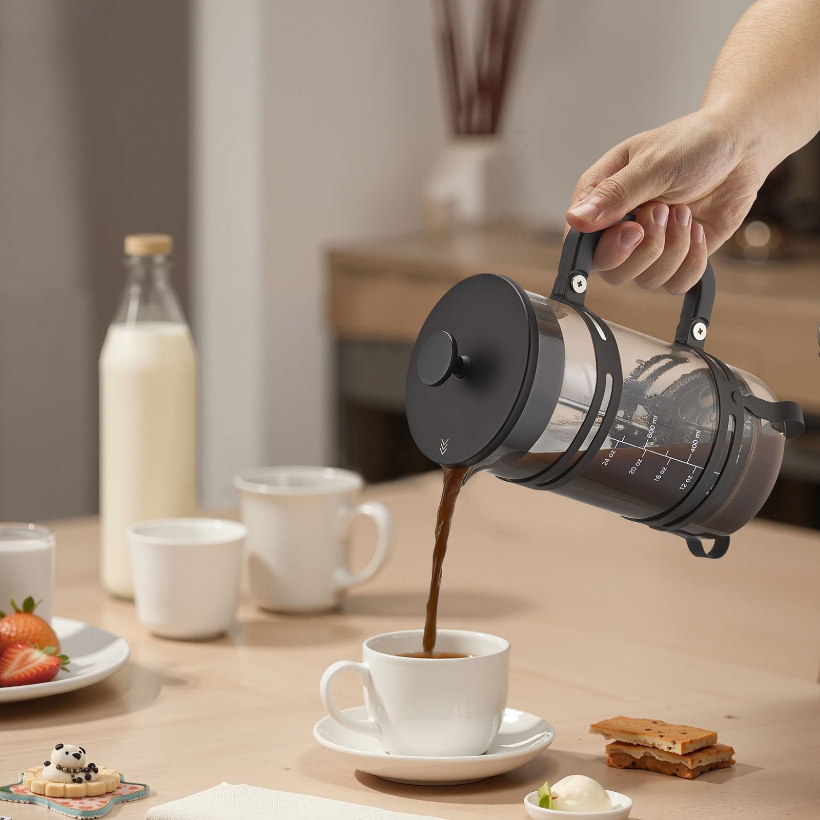34 Oz French Press Coffee Maker with Borosilicate Glass