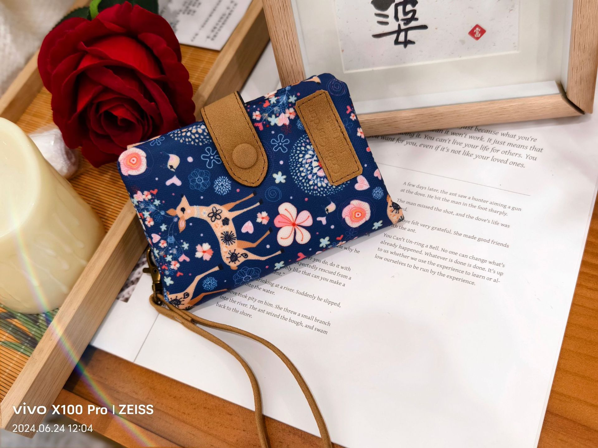 Tri Fold Multifunctional Wallet Printed Multi Card Slot Fashion Purse
