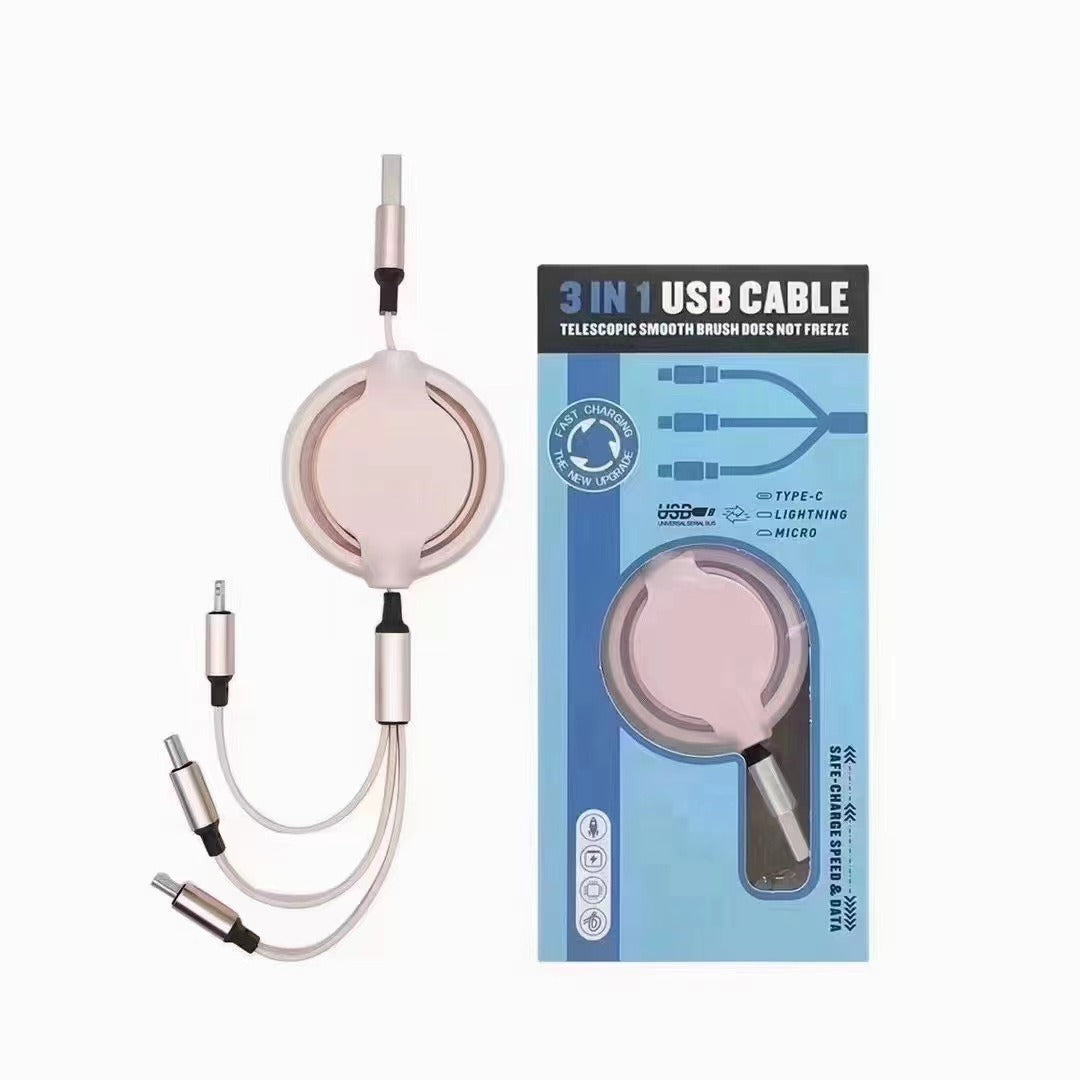 3 in 1 Fast Charging Cable Universal Multi Device Power Cord