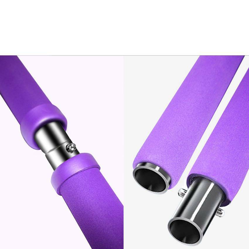 Pilates Stick Home Fitness Kit with Foot Pedal Resistance Band Full Body Workout