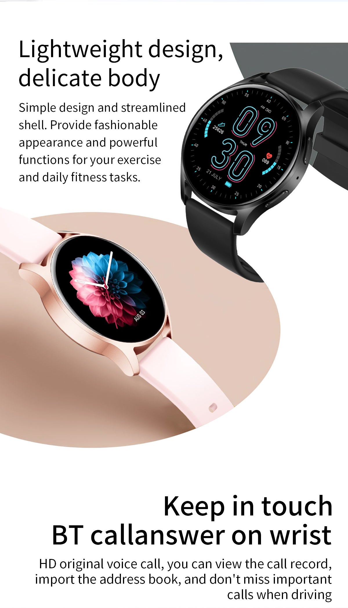 Trendy Smart Watch With Calling Fitness Tracker Touch Display
