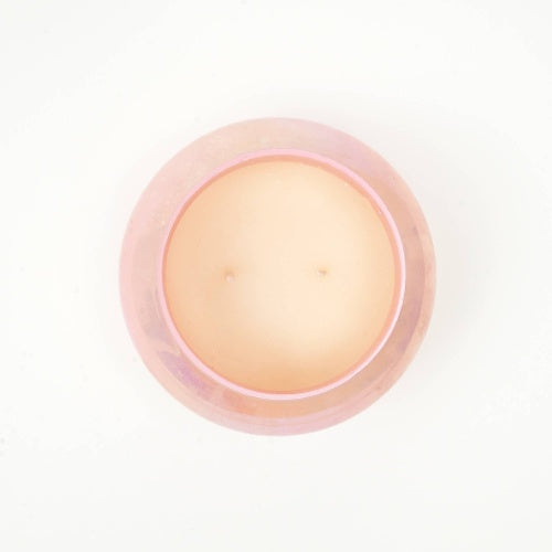 Pink Lustre Scented Candle Jar Elegant Fragrance Decor