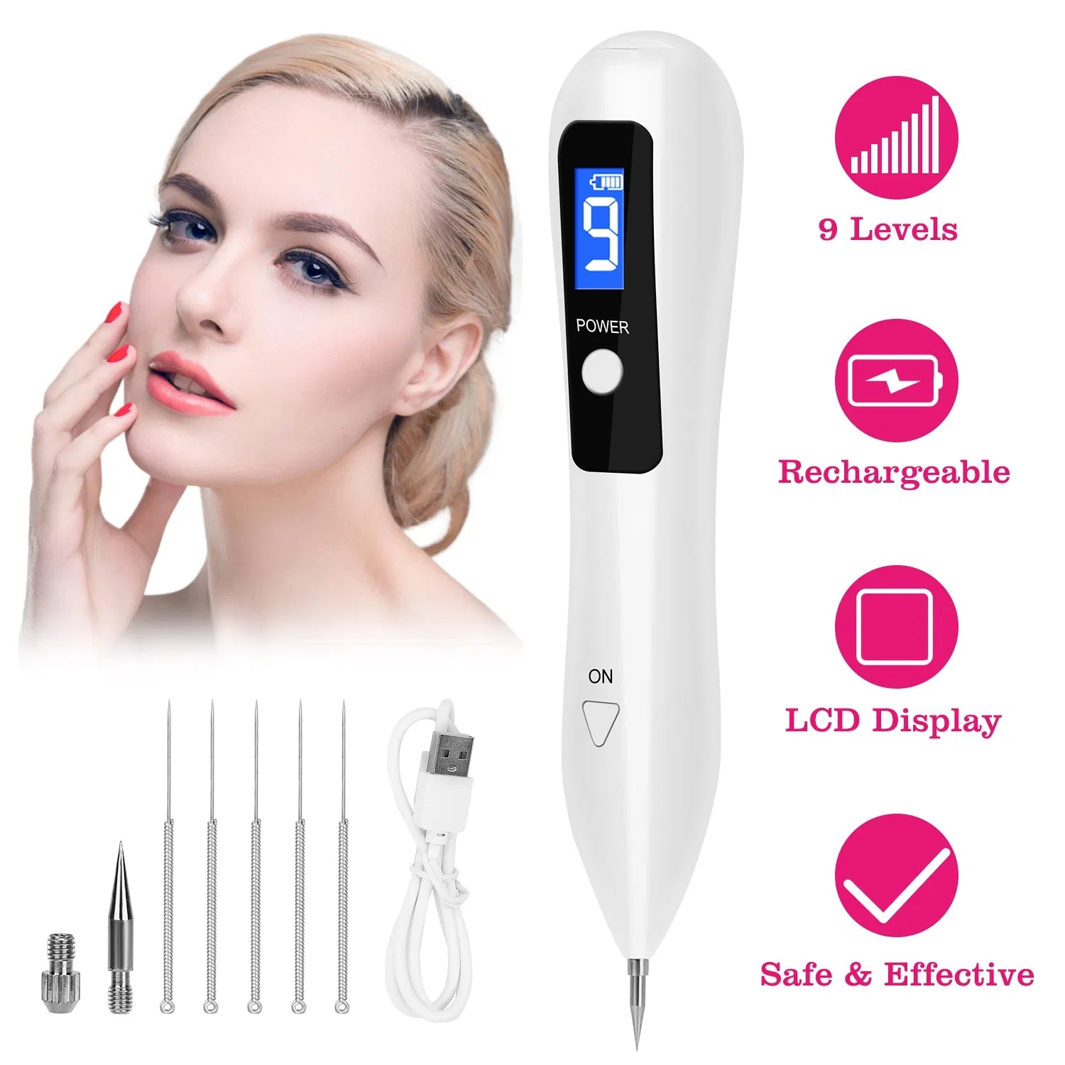 Professional Skin Tag Remover LCD Adjustable Precision Repair Kit
