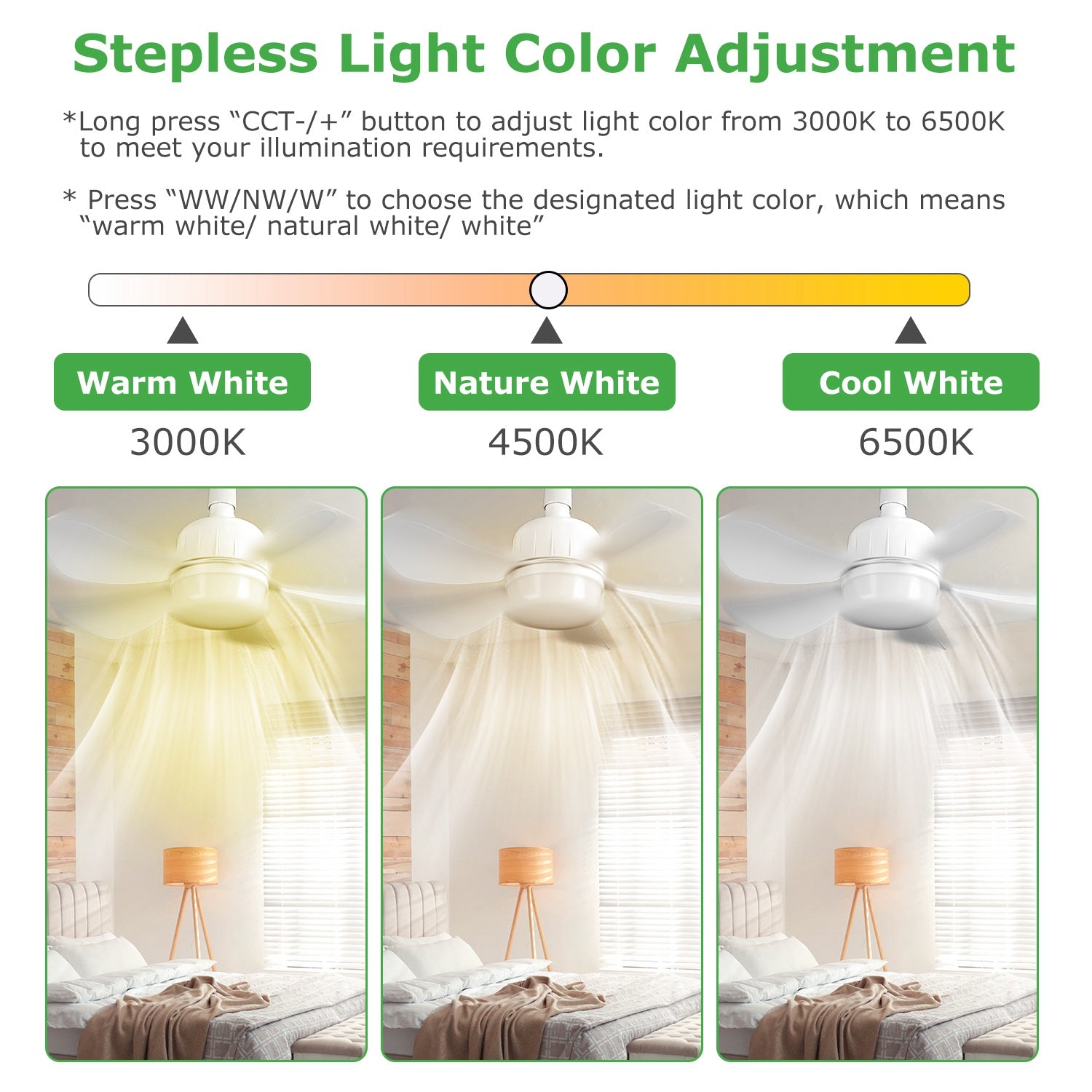 Socket Fan Light E27 Ceiling Fan LED Dimmable Remote Timer