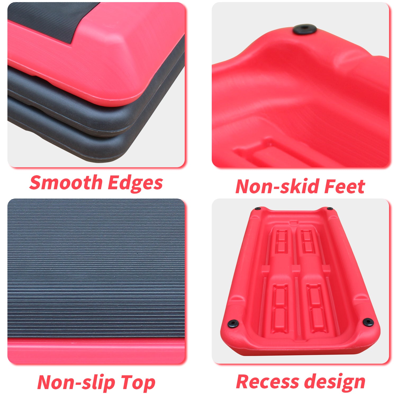 Adjustable Aerobic Stepper Platform with Non-Slip Workout Design