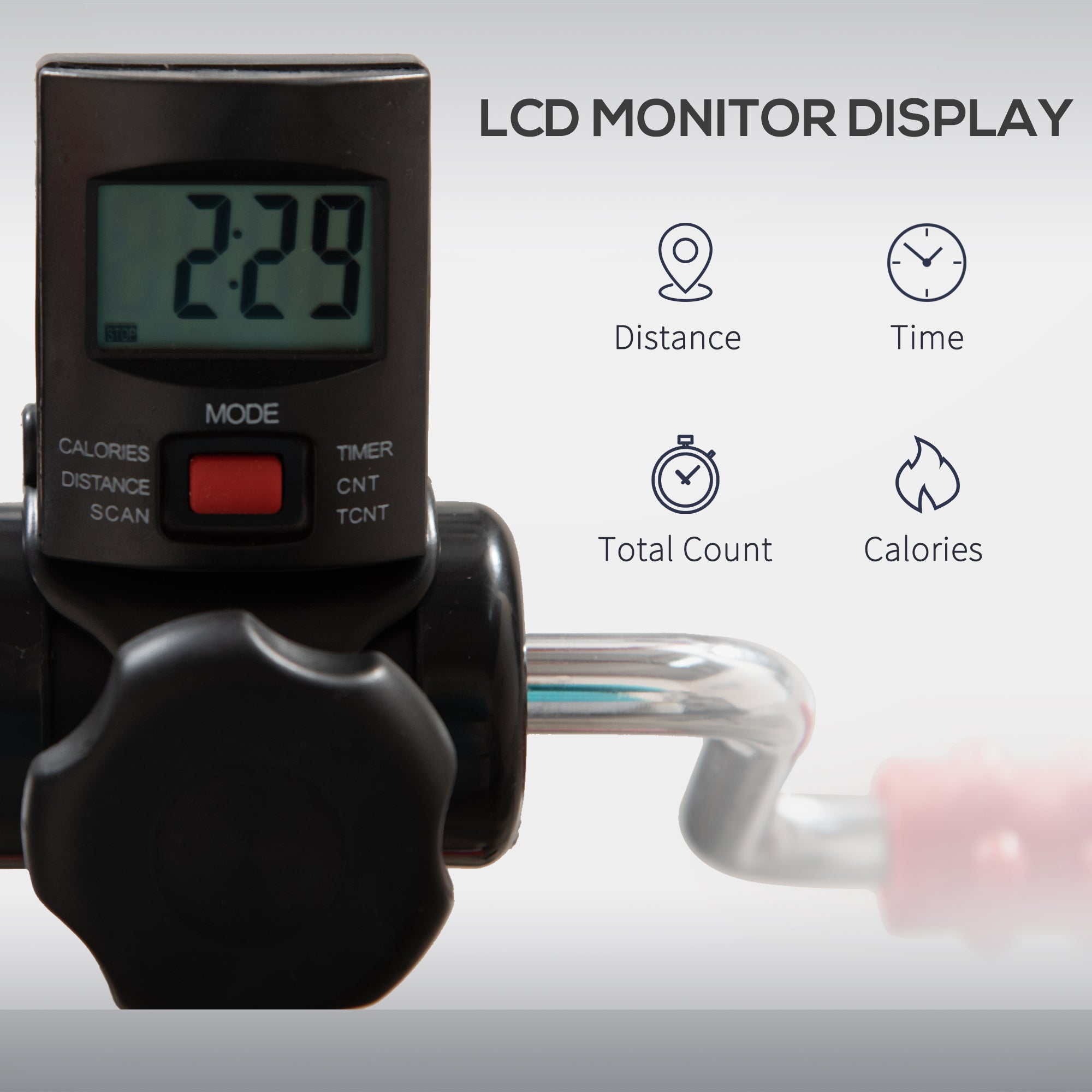 Adjustable Pedal Exerciser with LCD Display for Full Body Rehab