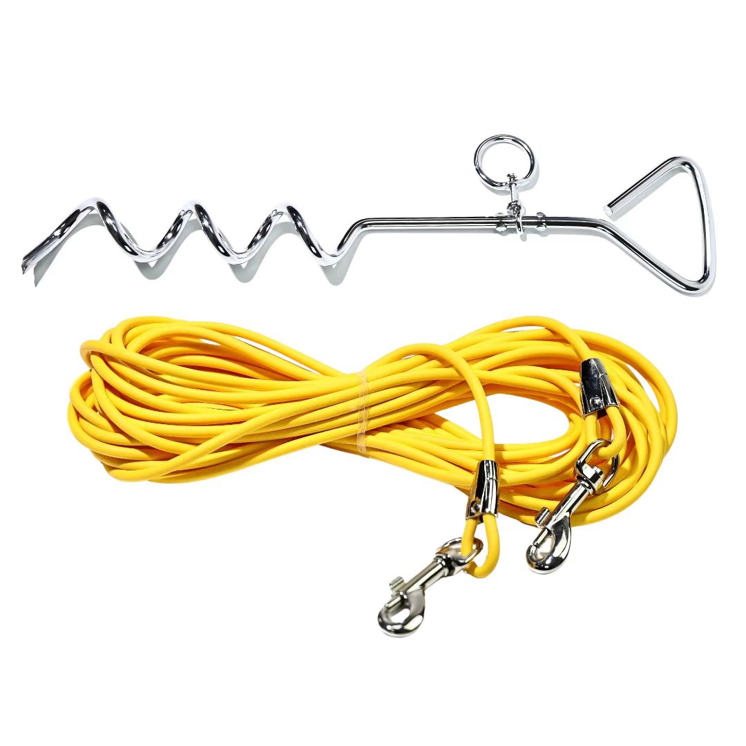 Ground Stake Dog Leash for Secure Outdoor Freedom and Play