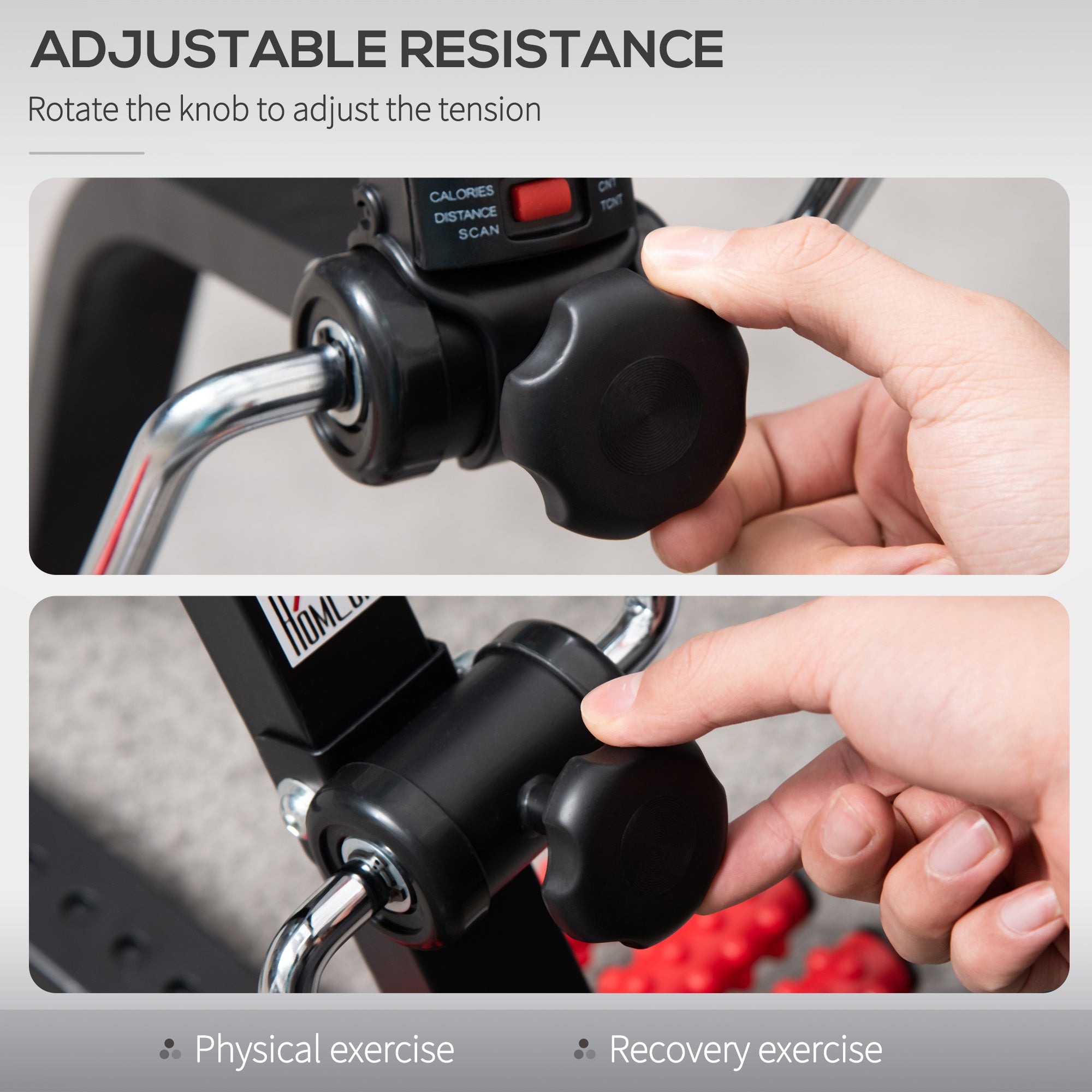 Adjustable Pedal Exerciser with LCD Display for Full Body Rehab